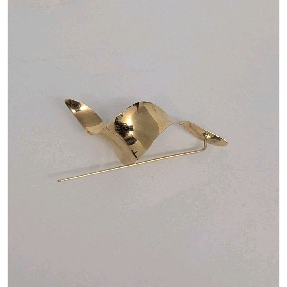 Signed Timothy Grannis 14K Gold Modernist Ribbon Twist Earrings MCM Sculptural - Picture 4 of 8